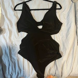 Black backless bodysuit